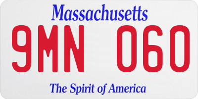 MA license plate 9MN060