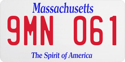 MA license plate 9MN061