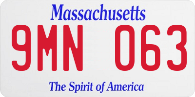 MA license plate 9MN063