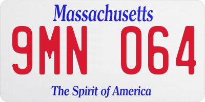 MA license plate 9MN064