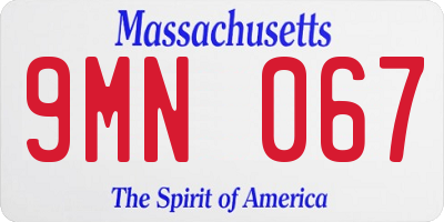 MA license plate 9MN067