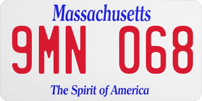 MA license plate 9MN068