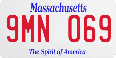 MA license plate 9MN069