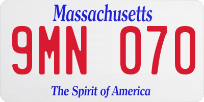 MA license plate 9MN070