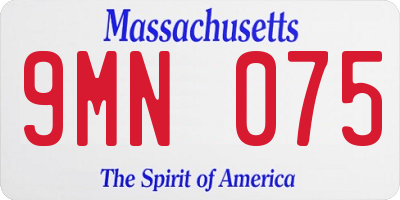 MA license plate 9MN075