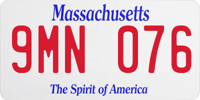 MA license plate 9MN076