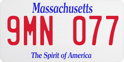 MA license plate 9MN077