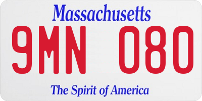 MA license plate 9MN080