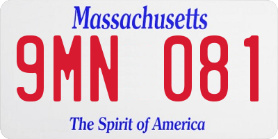 MA license plate 9MN081
