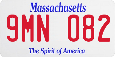 MA license plate 9MN082
