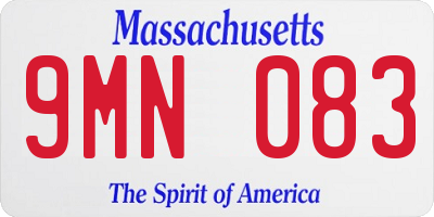 MA license plate 9MN083