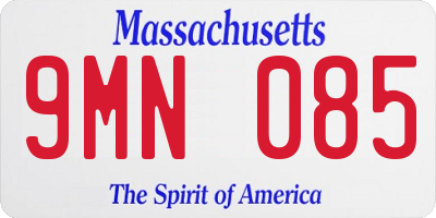 MA license plate 9MN085