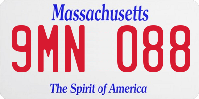 MA license plate 9MN088