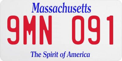MA license plate 9MN091