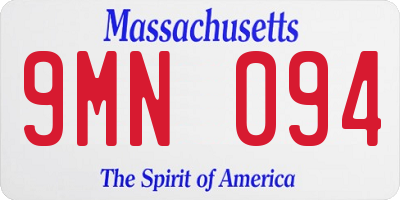 MA license plate 9MN094