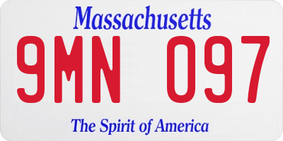 MA license plate 9MN097