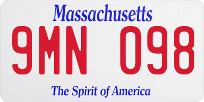 MA license plate 9MN098