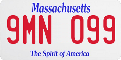 MA license plate 9MN099