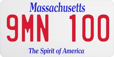MA license plate 9MN100