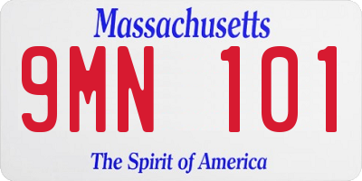 MA license plate 9MN101