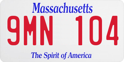 MA license plate 9MN104