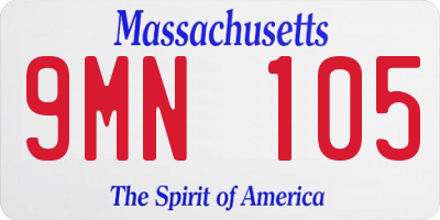MA license plate 9MN105