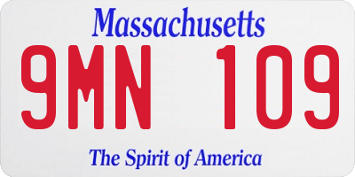 MA license plate 9MN109