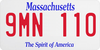 MA license plate 9MN110