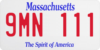 MA license plate 9MN111