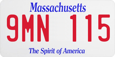 MA license plate 9MN115
