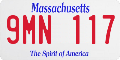 MA license plate 9MN117