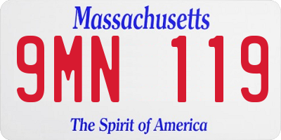 MA license plate 9MN119
