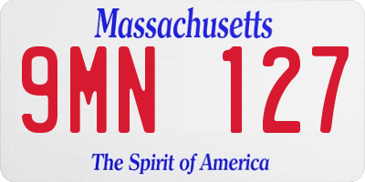 MA license plate 9MN127