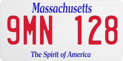 MA license plate 9MN128