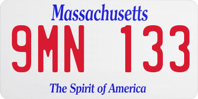 MA license plate 9MN133