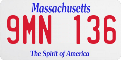 MA license plate 9MN136