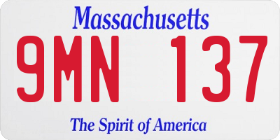 MA license plate 9MN137