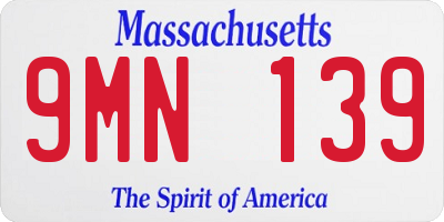 MA license plate 9MN139