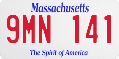 MA license plate 9MN141