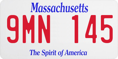 MA license plate 9MN145