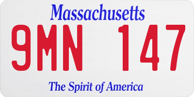 MA license plate 9MN147