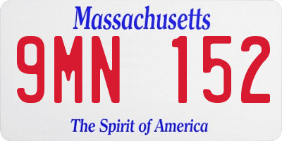 MA license plate 9MN152