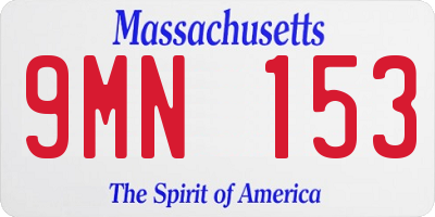 MA license plate 9MN153
