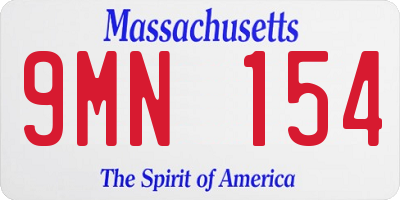 MA license plate 9MN154