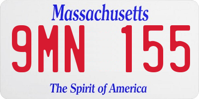 MA license plate 9MN155