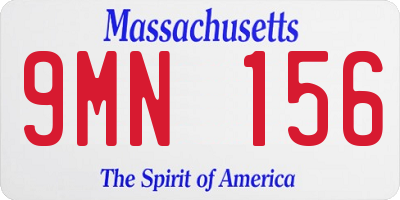 MA license plate 9MN156