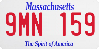 MA license plate 9MN159