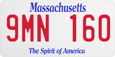MA license plate 9MN160