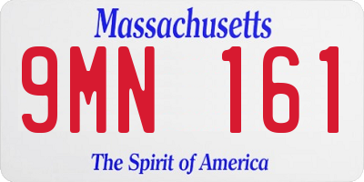 MA license plate 9MN161