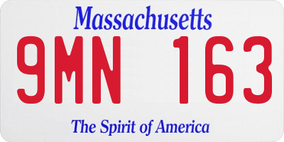 MA license plate 9MN163